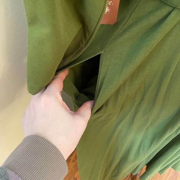 NEW Soft Surroundings Green Wrap Dress Small - Picture 3 of 6